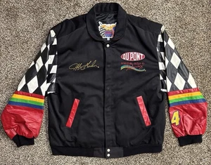 Giacca vintage Jeff Gordon Dupont pelle manica NASCAR taglia XL ottime condizioni - Foto 1 di 22