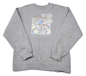 Vtg Y2K Winnie The Pooh Sweatshirt Jumper Mens Size M Medium Grey Disney Store - Picture 1 of 13
