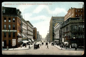 Postcard Meridian Street South from Monument, Indianapolis, Indiana - Picture 1 of 2