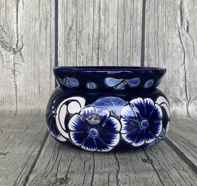 Small Mexican Talavera Self-Watering African Violet Pot - Image 1 of 4