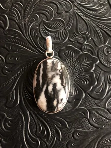 White Buffalo Turquoise Oval Pendant Southwest Shadow Bezel 2" Artisan - Picture 1 of 5