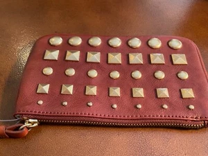 J. Crew Leather Clutch Wristlet Handbag with Metal Detail - Picture 1 of 8