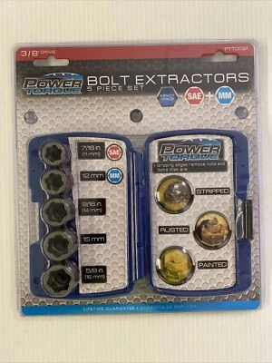 Power Torque Bolt Extractors -5 Piece Set - #PTTOO21 Free Domestic Shipping NEW! - Image 1 of 4