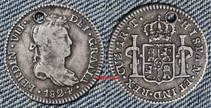 PERÚ. Fernando VII año 1824 T. 1 Real Plata de CUZCO. Peso 2,24 gr. 21 mm. - Picture 1 of 2