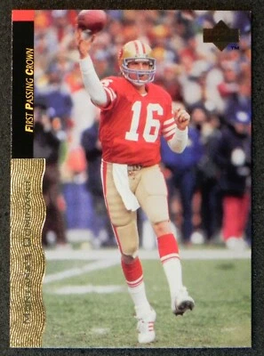 JOE MONTANA 1995 Upper Deck MONTANA DOMINANCE Card # 16 _ FIRST PASSING CROWN - Image 1 of 2