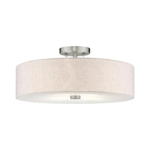 AVIANCE LIGHTING Semi-Flush Mount Ceiling Light 18" Steel Indoor Brushed Nickel - Picture 1 of 10