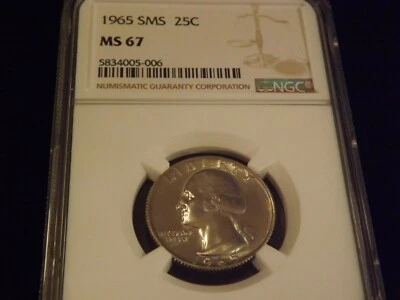 1966    25C      Washington Quarter        NGC   MS  67  - Image 1 of 2
