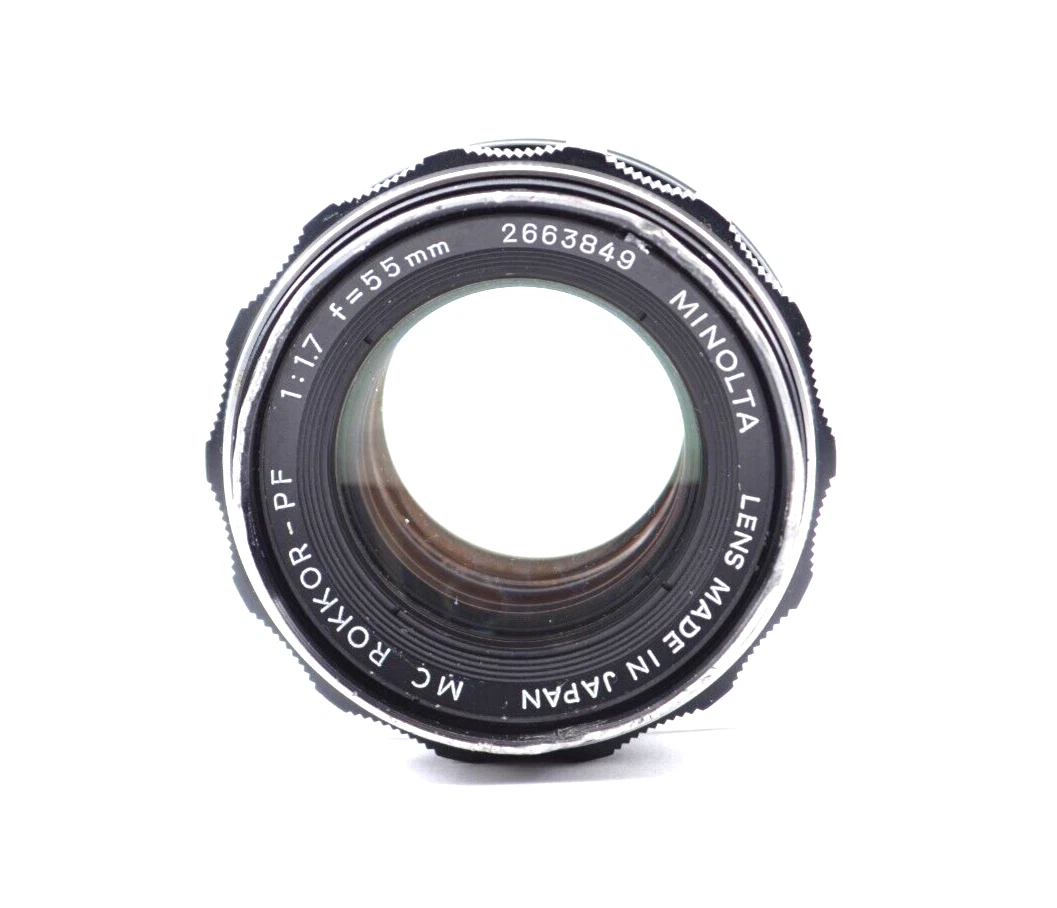 Minolta Rokkor PF 55mm Focal Camera Lenses f/1.7 Maximum Aperture