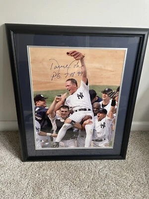 Framed David Cone Yankees Signed 16" x 20" Perfect Game Photo & Insc - Image 1 of 2