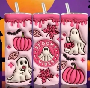Pink & Black Ghost  20oz  Stainless Steel Tumbler - Picture 1 of 2