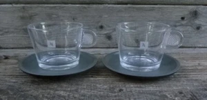 Lovely Nestle Nespresso View 170ml Tempered Glass Cups & Saucers x 2 - Picture 1 of 7