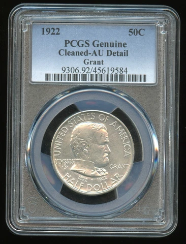 1922 Grant Half Dollar 50c Classic Commemorative PCGS AU Details Cover