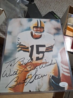 Bart Starr Signed Green Bay Packers 8x10 Photo JSA COA " To Bill Best Wishes" - Image 1 of 2