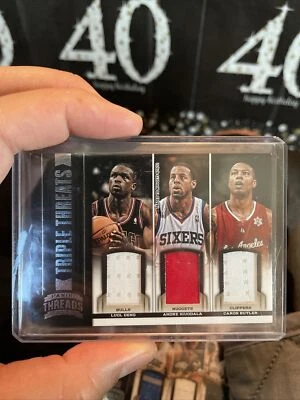 2012 Threads Triple Threats Materials Andre Iguodala Caron Butler Luol Deng #12 - Image 1 of 2