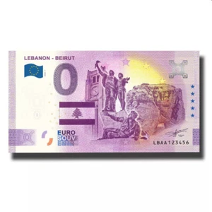 Billete Euro Zero 0€ Líbano Beirut 0€ Recuerdo Oficial UE 2022 Nuevo UNC - Imagen 1 de 2