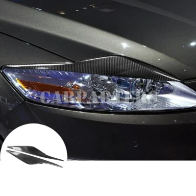 For Ford Mondeo MK4 Carbon Fiber Headlight Eyebrow Eyelid Cover Trim 2007-2013 - image 1 of 4