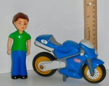 $ 5 OFF ~ Little Tikes Rugged Riggz Blue Motorcycle With Kickstand & Little Boy