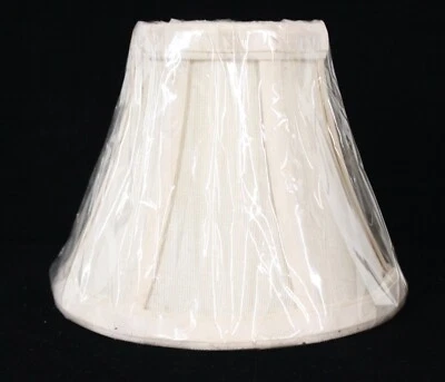 EVALINE SET DE 4 PANTALLAS DE LÁMPARA DE TELA TEJIDA BLANCO ROTO CLIP 5" DE ALTO NUEVAS CON ETIQUETA Foto 1 de 4