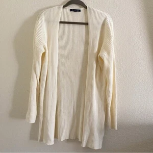 Brooks Brothers Damengröße Large Rippstrick Cardigan vorne offen Baumwolle Leinen cremefarben - Bild 1 von 7
