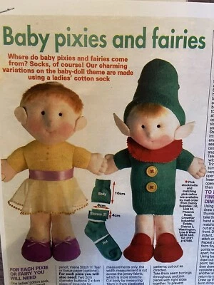 🧶🎄Knitting Sewing Pattern Christmas Dolls Baby Pixie Fairy Pixies Fairies Sock - Image 1 of 2