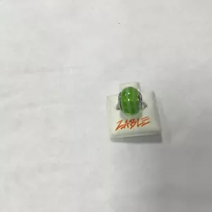 New Zable Charm Bead Green Stripes 1/2 In. Murano Glass Fancy Perfect Gift - Picture 1 of 3