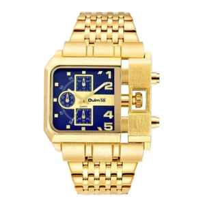 OULM Men's Gold Stainless Steel Watch Calendar Function with Decorative Subdials - Picture 1 of 16