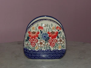 Polish Pottery Napkin Holder! UNIKAT Signature Sweet Harmony Pattern! - Picture 1 of 3