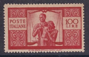 ITALY 1946 Family Lire 100 VF MLH - catalog $ 255 / P3494 - Picture 1 of 1