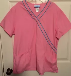 SB Damen Scrub Top Medium Pastell Frühling Rosa Doppelte Untertaschen Ostern - Bild 1 von 3