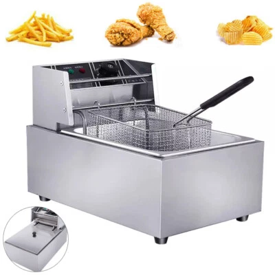 Friteuse 2500W 10L Edelstahl Elektro Fritteuse Profi Küche Kaltzonen Fritöse - Bild 1 von 4