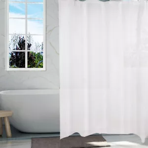 Waterproof PVC Anti Mould Mildew Resistant White Shower Curtain Liner 182 x 178 - Picture 1 of 12