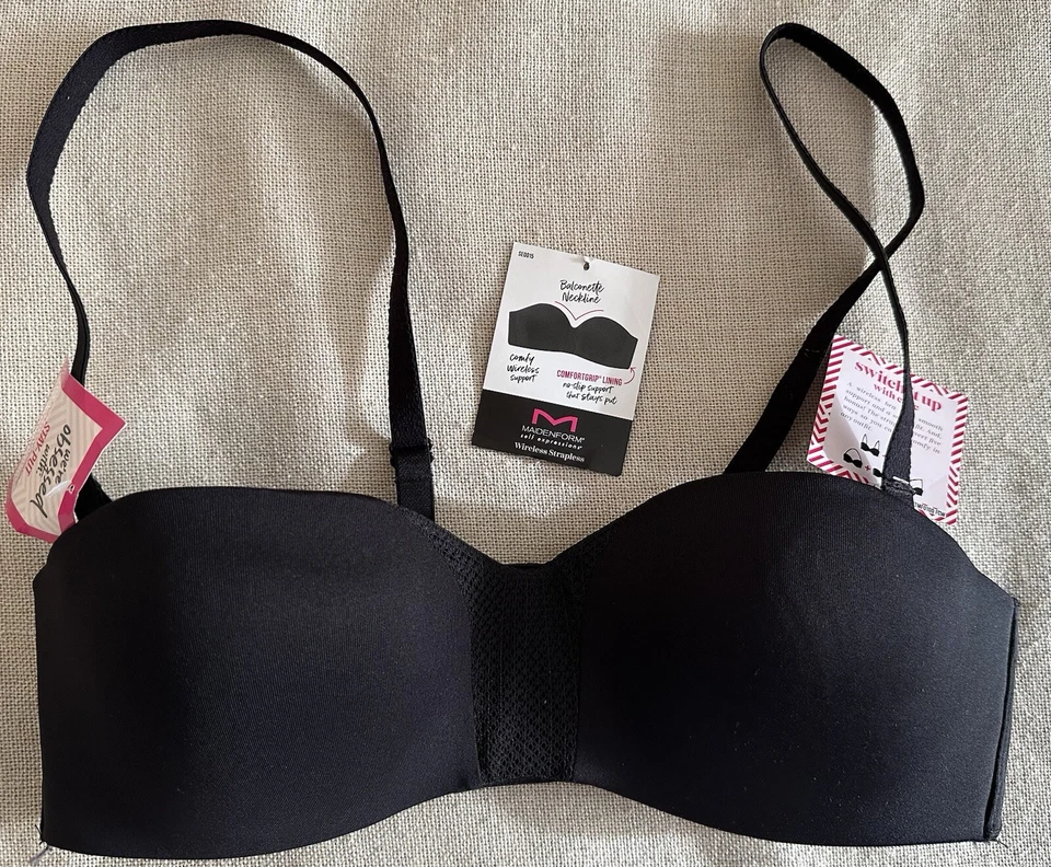 Maidenform Wireless Padded Convertible Strapless Bra Style Se0015 Black Size 38b