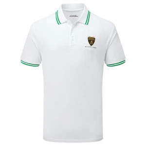 Polo de viaje blanco Lamborghini Squadra Corse para hombre - Imagen 1 de 4