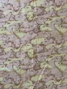 6 Yards Vintage Pigs Fabric Traditions Patty Reed  #1891 Cotton 1993
