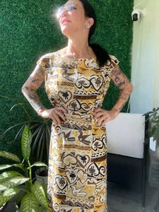 GUY LAROCHE Boutique Silk Summer Tailored Sheath Dress Authentic Vintage 80s - Picture 1 of 8