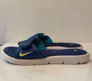 Vtg Nike Comfort Footbed Slides Slippers 360883-472 Blue Womens Sandals Size 9 - Picture 1 of 9