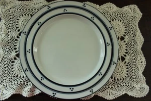 Dansk Bistro Fredriksborg Abendessen Salatteller 2er Set blaue Punkte 10,25” 8,6” - Bild 1 von 5