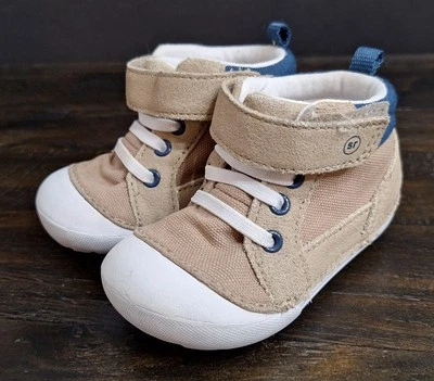 Stride Rite Danny Soft Motion Leather And Textile Toddler Boys Size 4W  Tan/Blue - Image 1 of 4