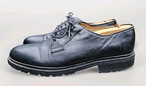 Frye Oxford Shoes Men's 10 D Black Leather Lug Rubber Sole Casual Dress Workwear - Picture 1 of 12