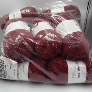Lot of 10 Daily Stitch Hobbii Daily Stitch Wool Blend Tweed. Bordeaux Color. - Picture 1 of 6