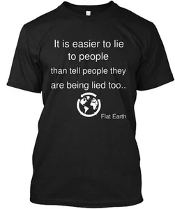 Flat Earth T-Shirt Made in the USA Size S to 5XL - Picture 1 of 1