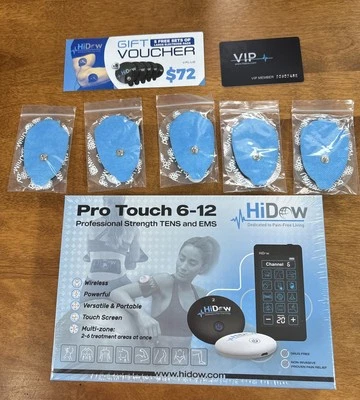 NEW HiDow ProTouch 6-12 Professional Strength TENS & EMS Wireless Massager XTRAS - Image 1 of 4