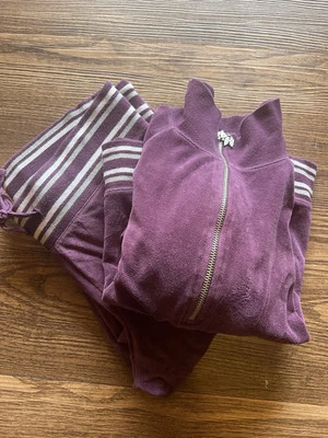 Calça Bling Vintage Y2K Victoria’s Secret Velour 2 peças Roxa Tracksuit Média - Imagem 1 de 4