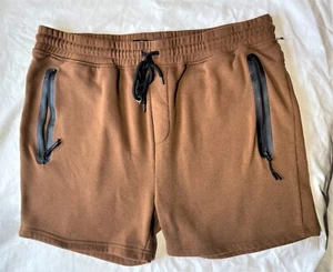 Brooklyn Stoff Sweat Shorts Herren XL braun Tunnelzug RN36523 Boho Freizeit y2k - Bild 1 von 3