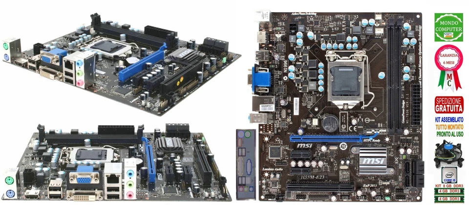 SCHEDA MADRE SOCKET 1156 MSI H55M-E23 + CPU INTEL CORE i5 + 16 GB RAM - Imagen 1 de 1