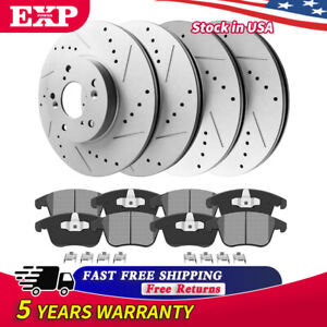 Front & Rear Drilled Rotors Brake Pads for KIA FORTE KOUP FORTE5 2014 - 2016