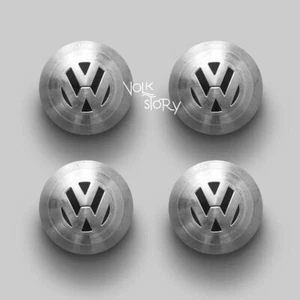 VW BUG SUPER BEETLE Lemmertz SPORT WHEELS PORSCHE 914 CENTER CAPS 4 pcs BLACK - Picture 1 of 8