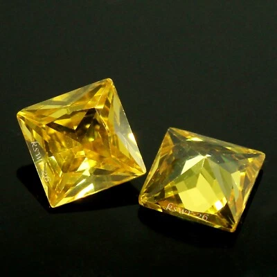 Impresionante par de piedras preciosas naturales de zafiro amarillo de Ceilán 2x2 mm Princesa KS05 Foto 1 de 4