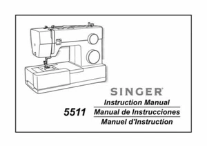 Singer 5511-SCHOLASTIC máquina de coser/bordado/regranadora reimpresión manual para propietarios - Imagen 1 de 1