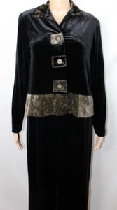 Coldwater Creek Black Velour Maxi Dress And Jacket Set Regency Heritage 6 NWT - Picture 1 of 18